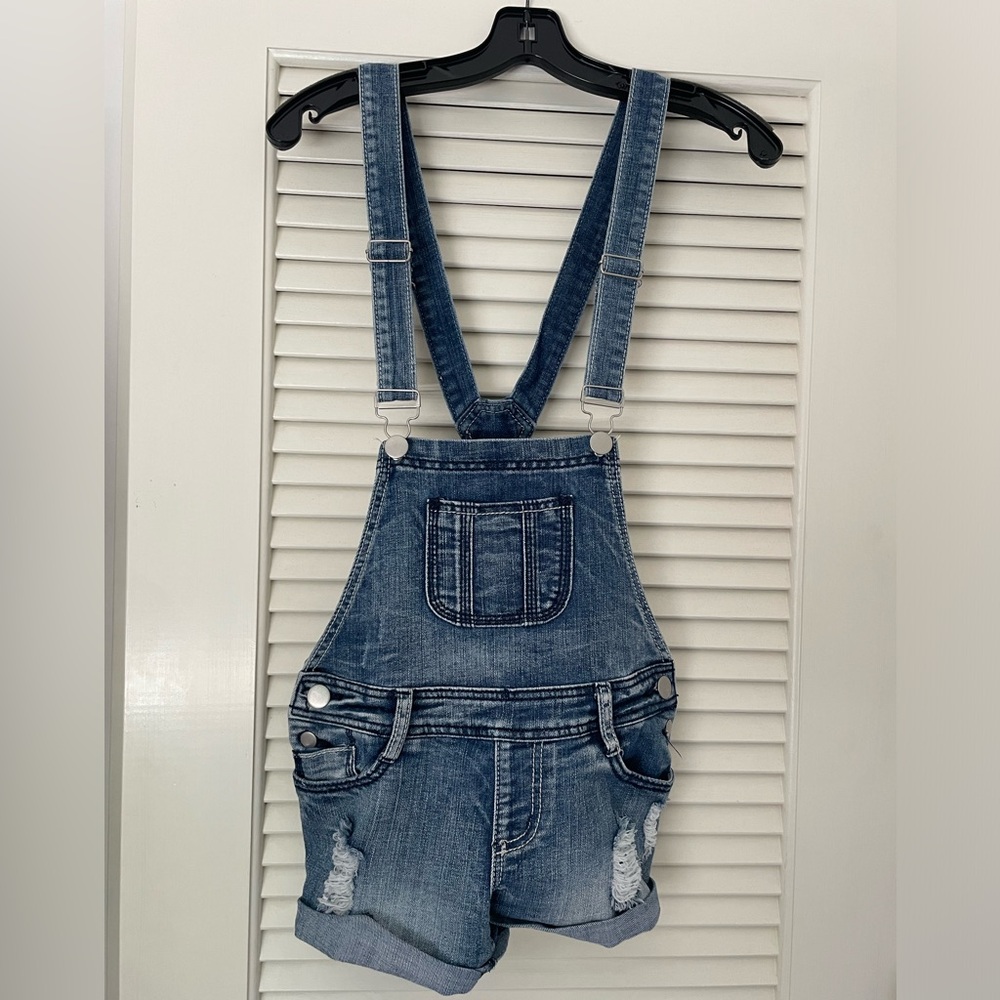 Empyre Distressed Denim Shortalls/Overall Shorts
